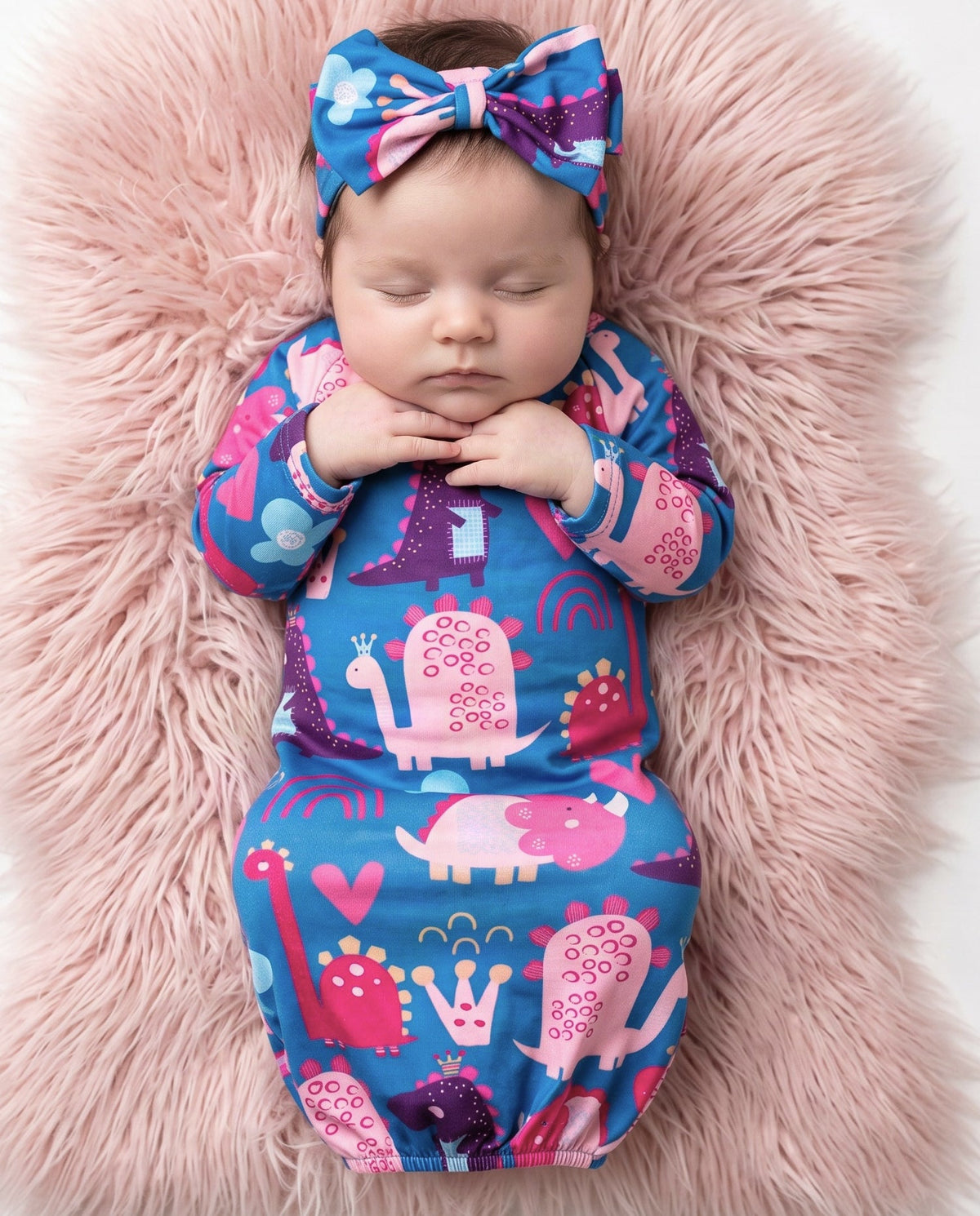 Girl Dino Baby Gown