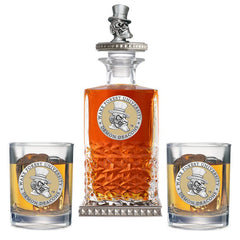 Wake Forest University Heritage Decanter w/ 3D Top-Diamond Accents & 2 Glasses