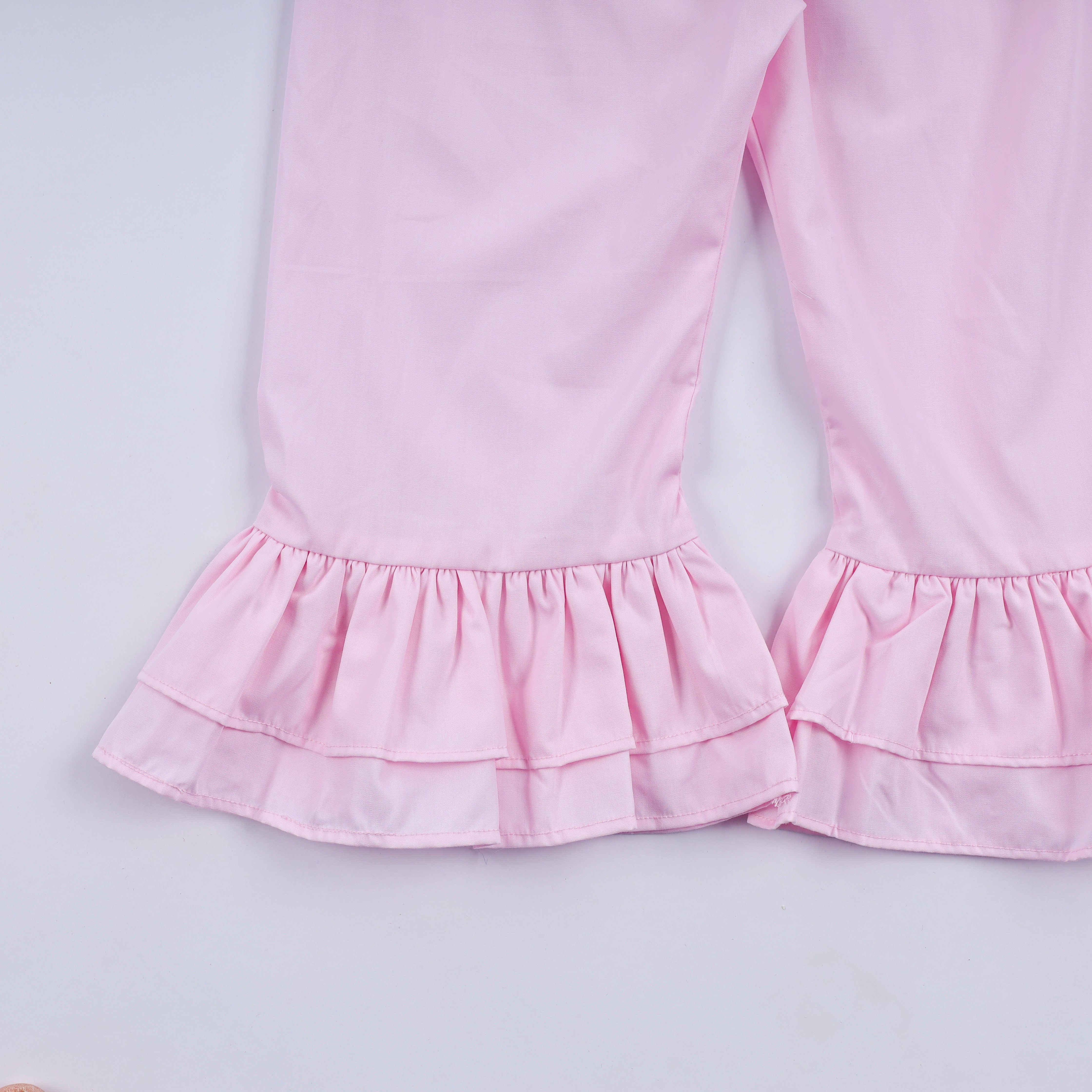 Mint christmas nutcracker hand smocked gingham ruffle pants set