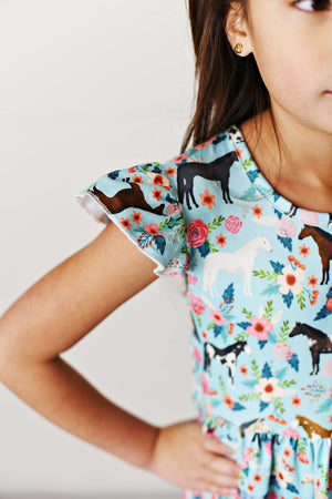 Claire Horse Flutter Dress