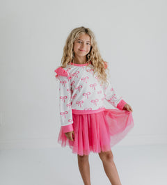 Hot Pink Bow Skirt Set