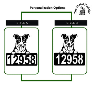 Jack Russell #2 Address Sign - Detailed Dog Design with Custom House Numbers