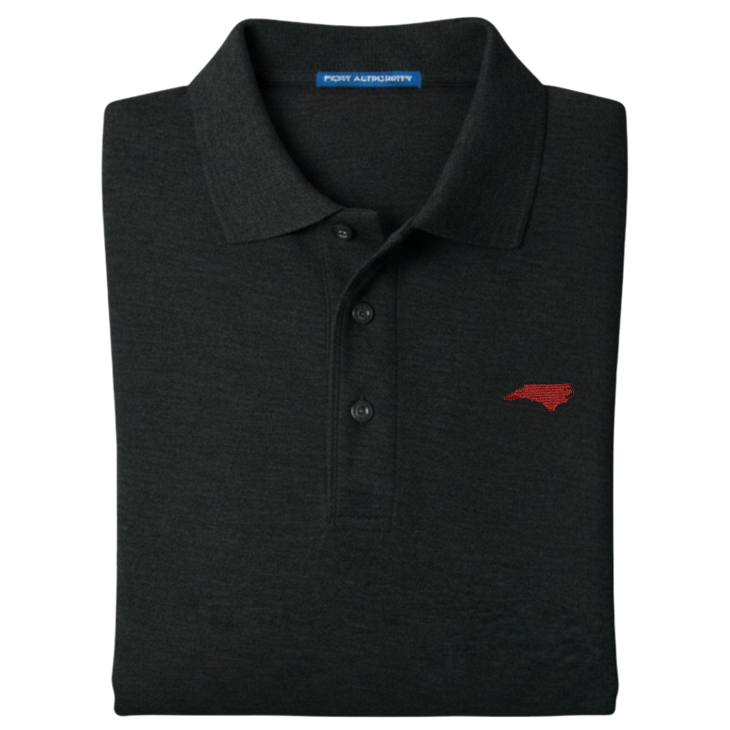 State of North Carolina Polo Shirt - Black (Available in Different Thread Colors)