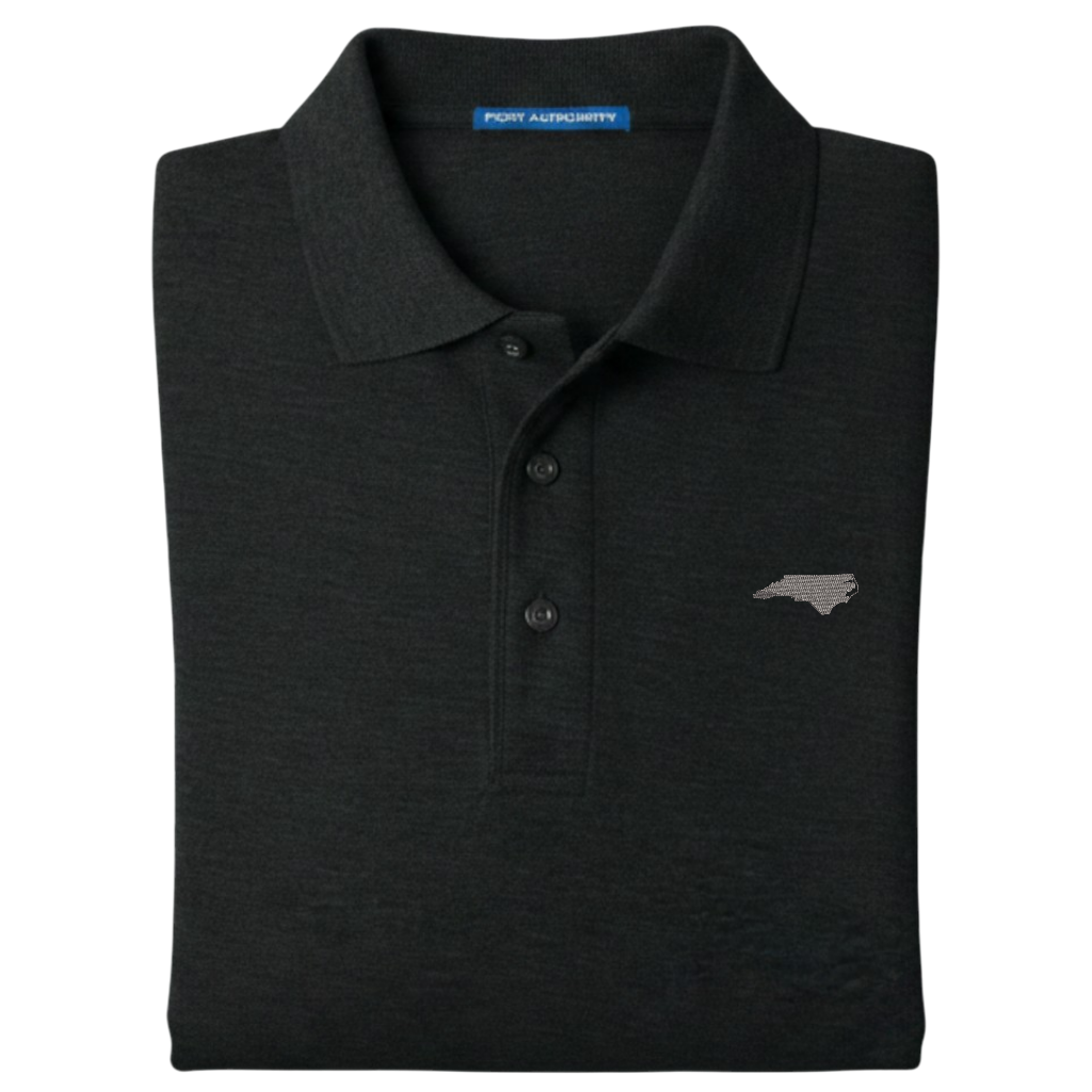 State of North Carolina Polo Shirt - Black (Available in Different Thread Colors)