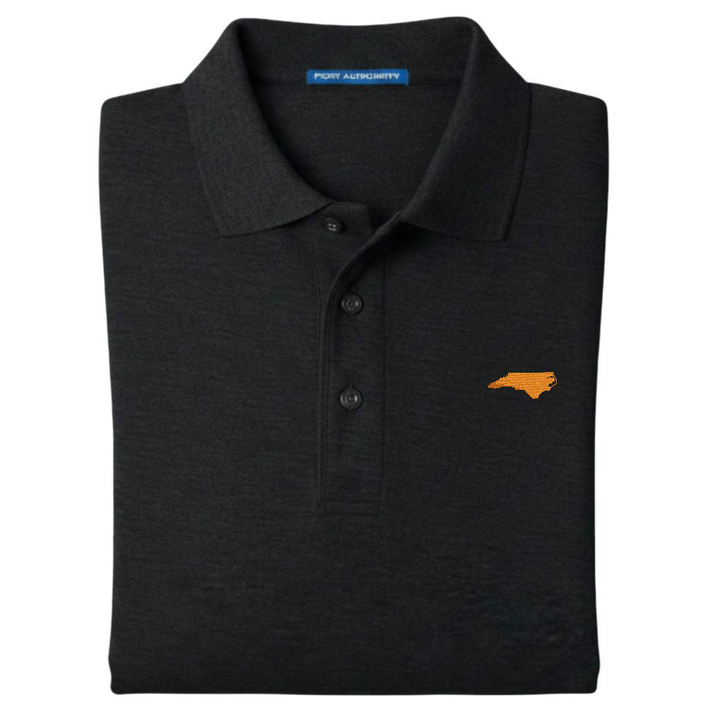 State of North Carolina Polo Shirt - Black (Available in Different Thread Colors)
