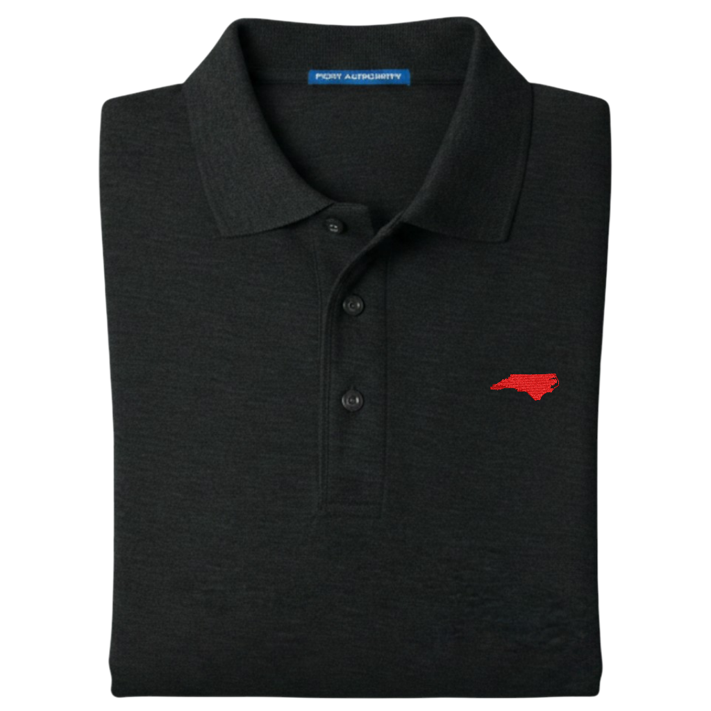 State of North Carolina Polo Shirt - Black (Available in Different Thread Colors)