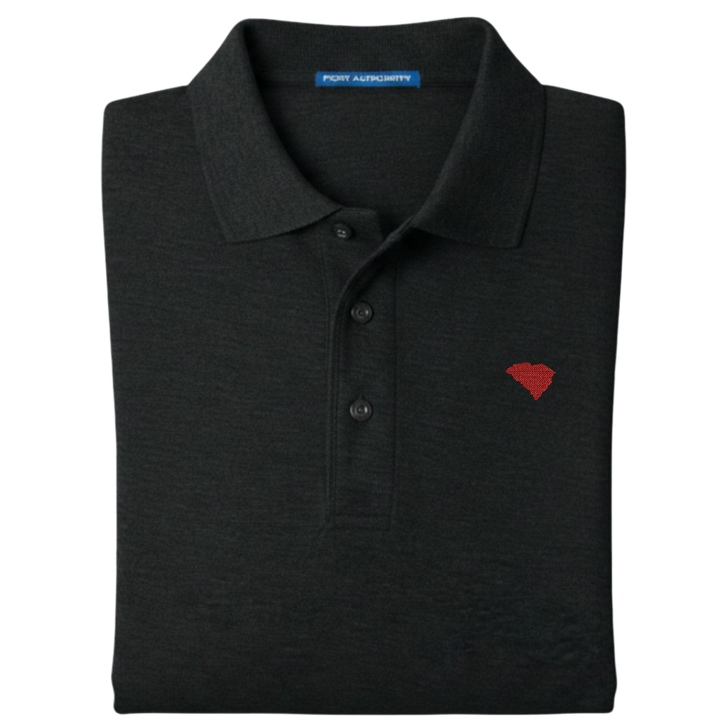 State of South Carolina Polo Shirt - Black (Available in Different Thread Colors)