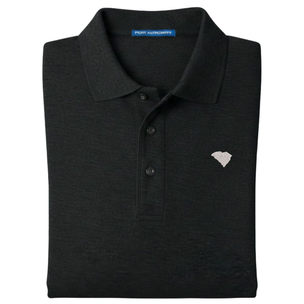 State of South Carolina Polo Shirt - Black (Available in Different Thread Colors)