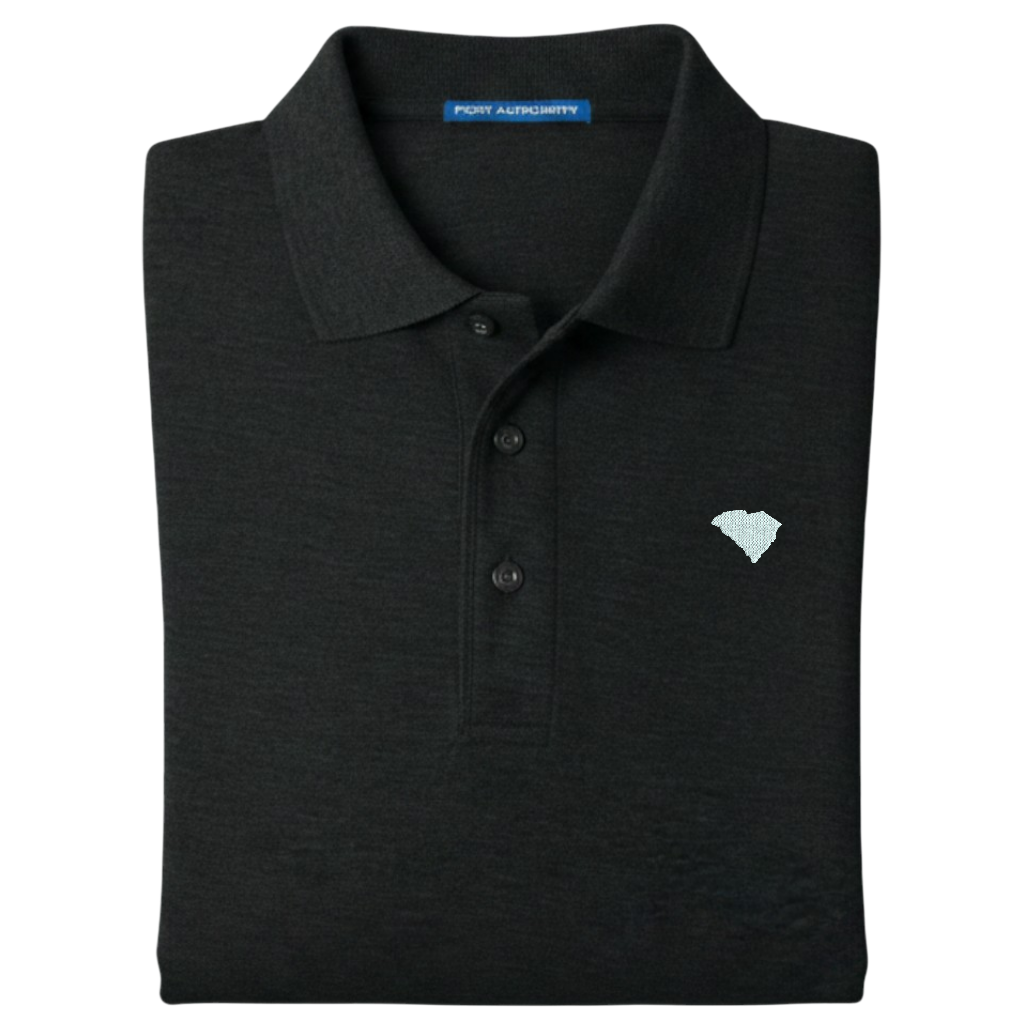 State of South Carolina Polo Shirt - Black (Available in Different Thread Colors)