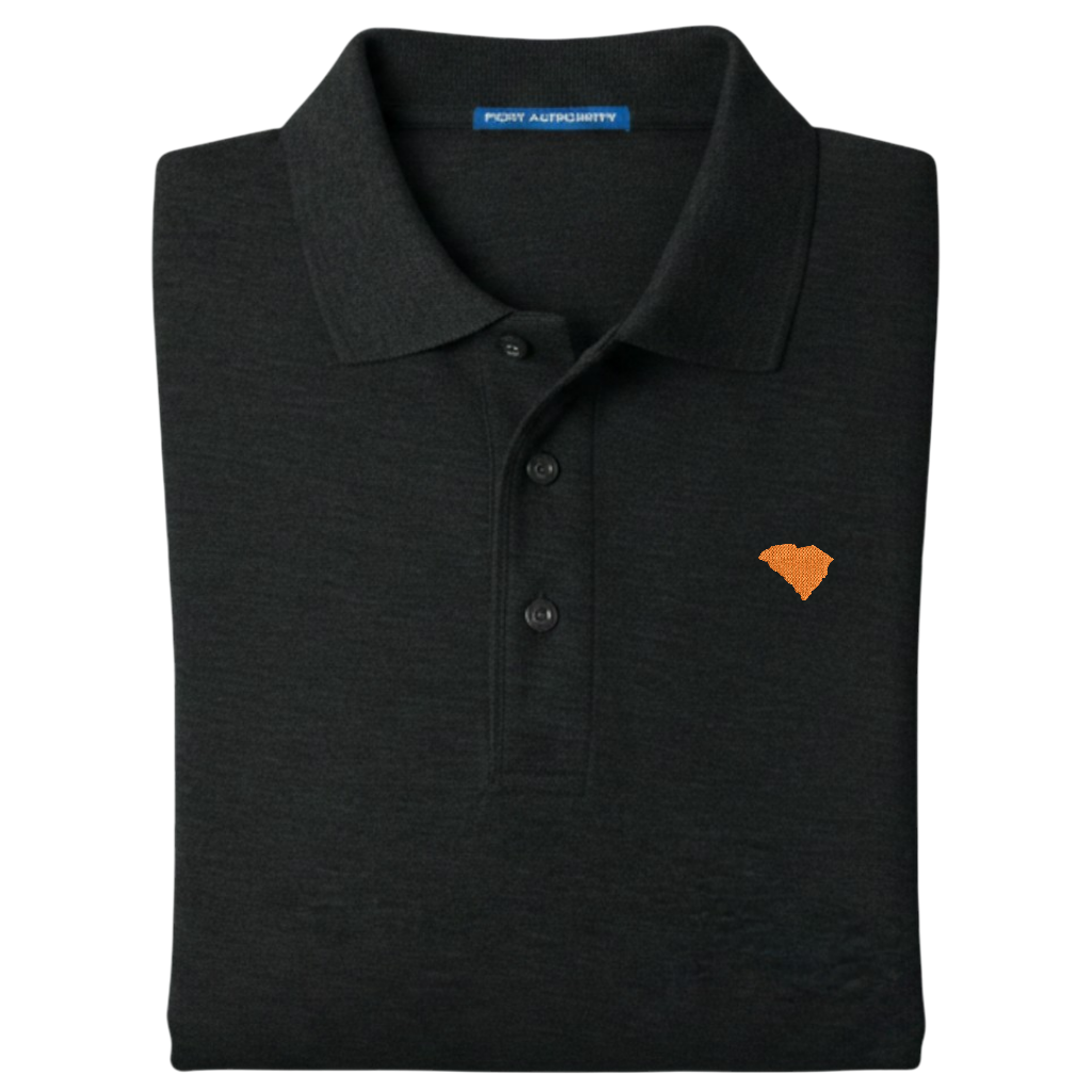 State of South Carolina Polo Shirt - Black (Available in Different Thread Colors)