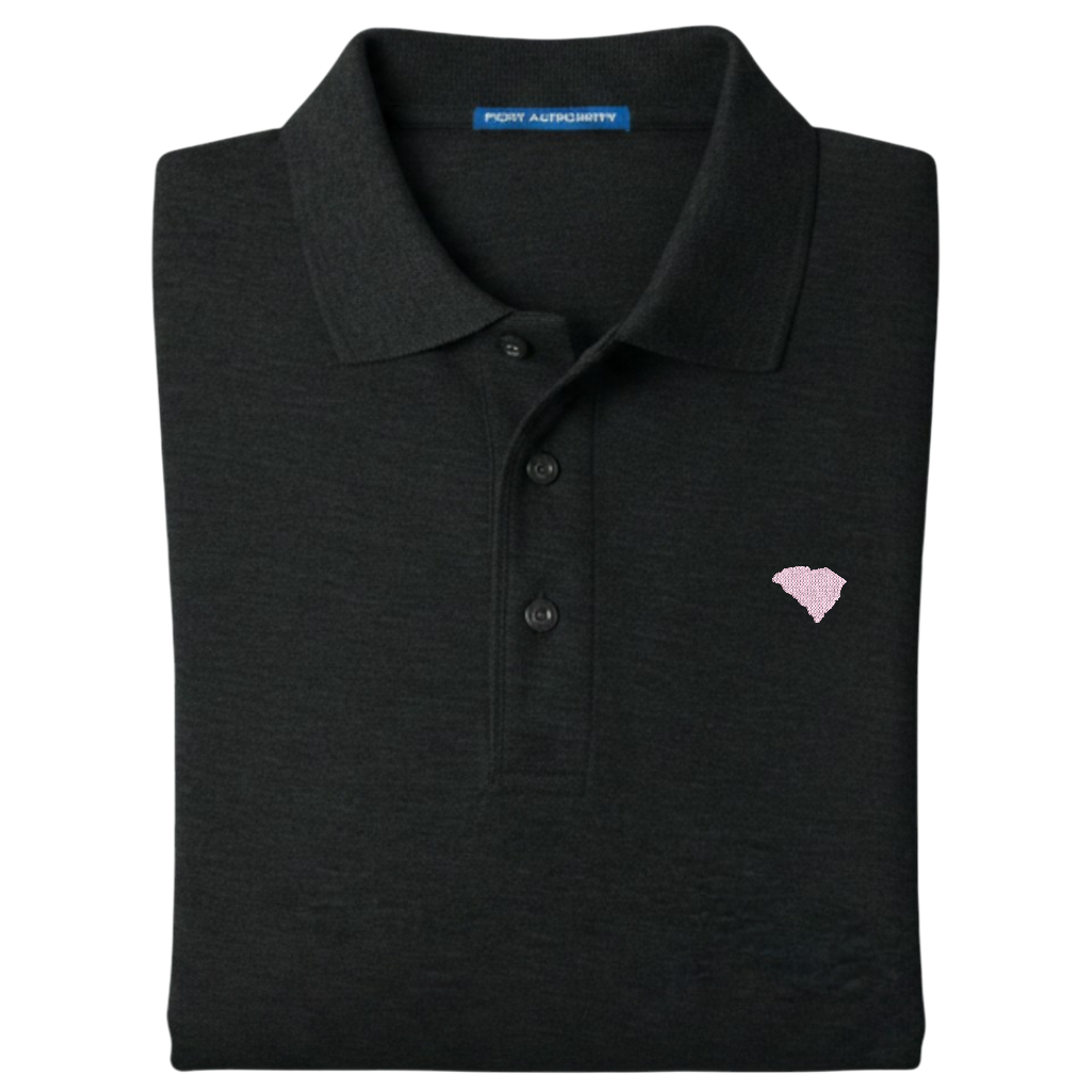 State of South Carolina Polo Shirt - Black (Available in Different Thread Colors)