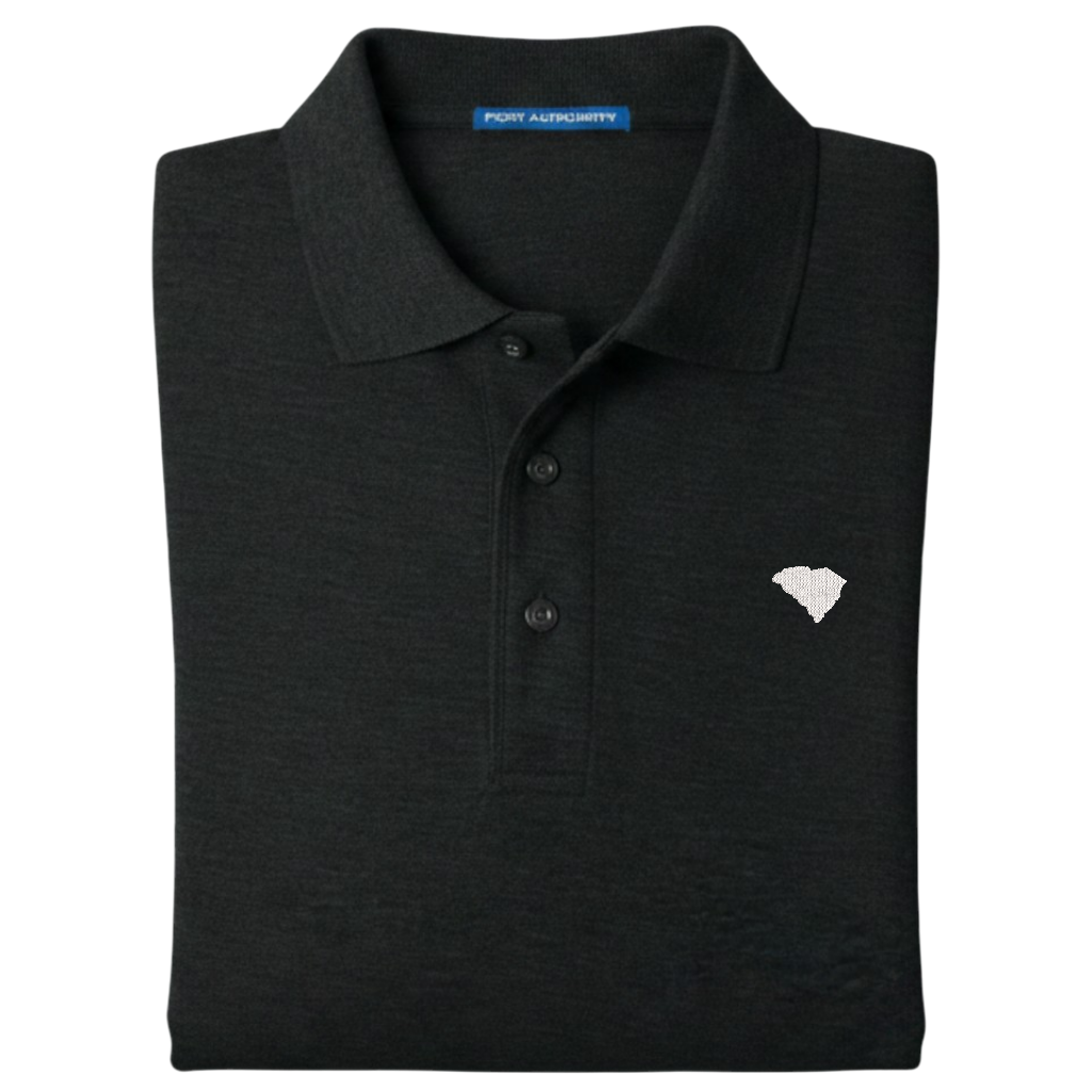 State of South Carolina Polo Shirt - Black (Available in Different Thread Colors)