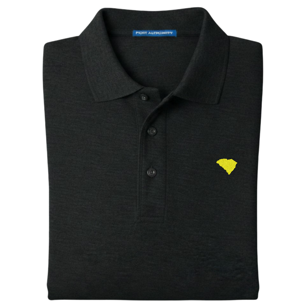State of South Carolina Polo Shirt - Black (Available in Different Thread Colors)