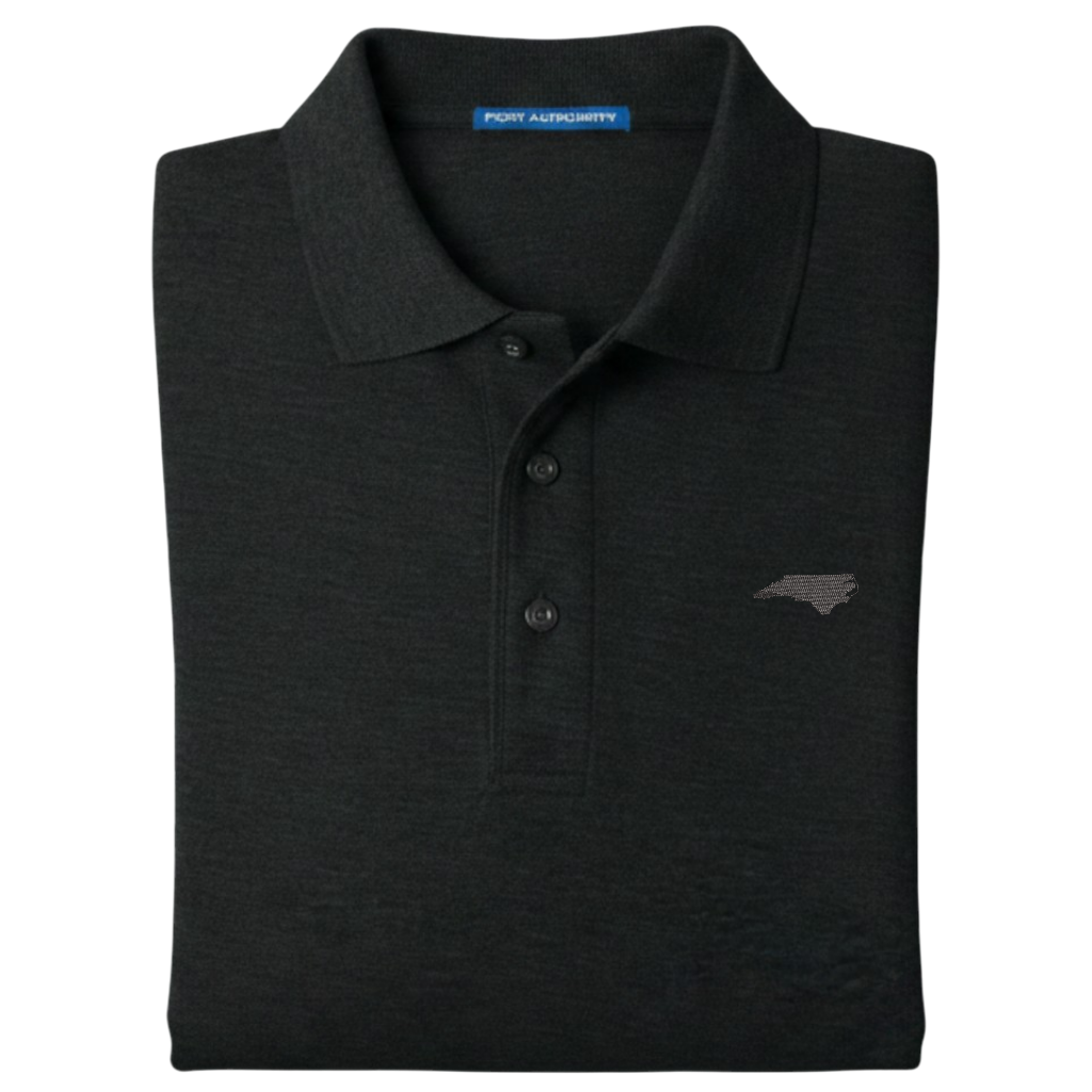 State of North Carolina Polo Shirt - Black (Available in Different Thread Colors)