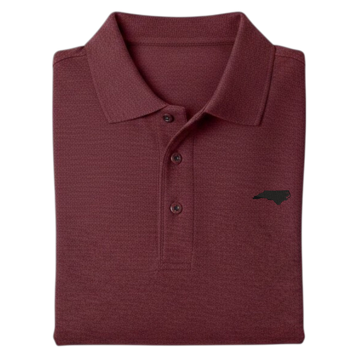 State of North Carolina Polo Shirt - Burgundy Garnett (Available in Different Thread Colors)