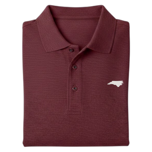 State of North Carolina Polo Shirt - Burgundy Garnett (Available in Different Thread Colors)
