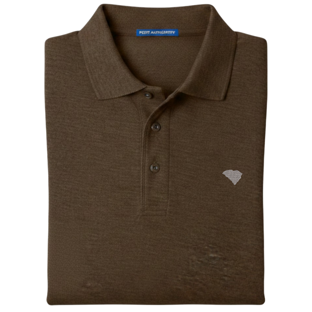 State of South Carolina Polo Shirt - Brown (Available in Different Thread Colors)