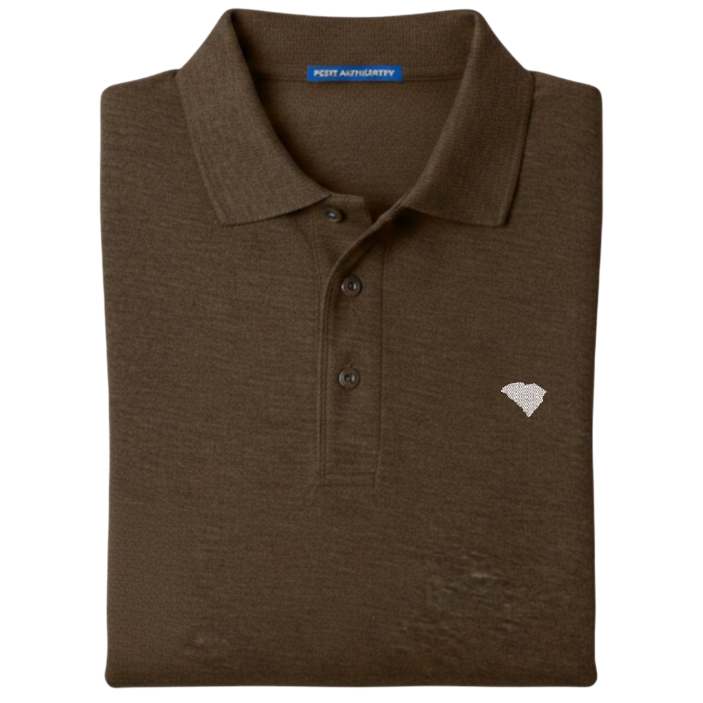 State of South Carolina Polo Shirt - Brown (Available in Different Thread Colors)
