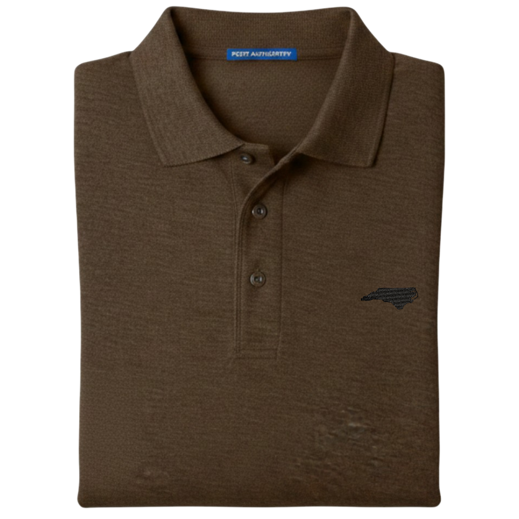 State of North Carolina Polo Shirt - Brown (Available in Different Thread Colors)