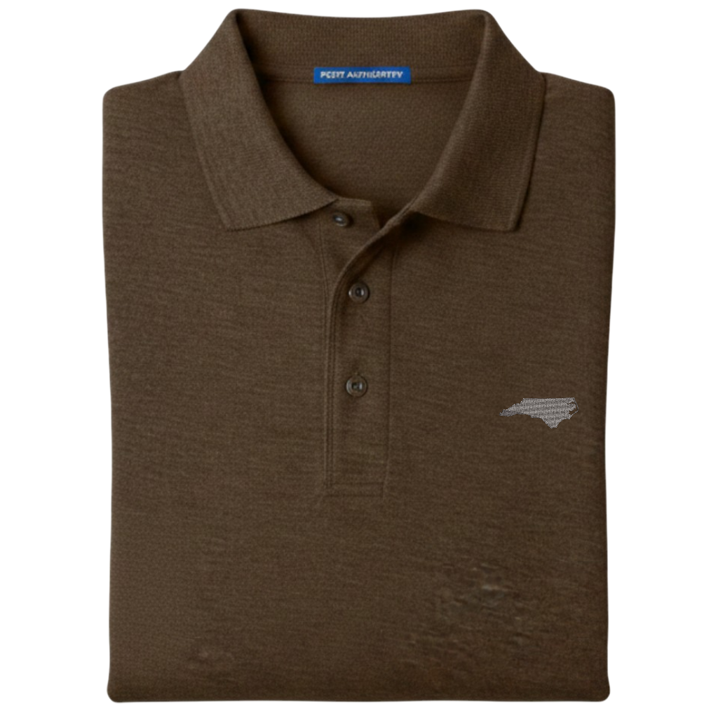 State of North Carolina Polo Shirt - Brown (Available in Different Thread Colors)