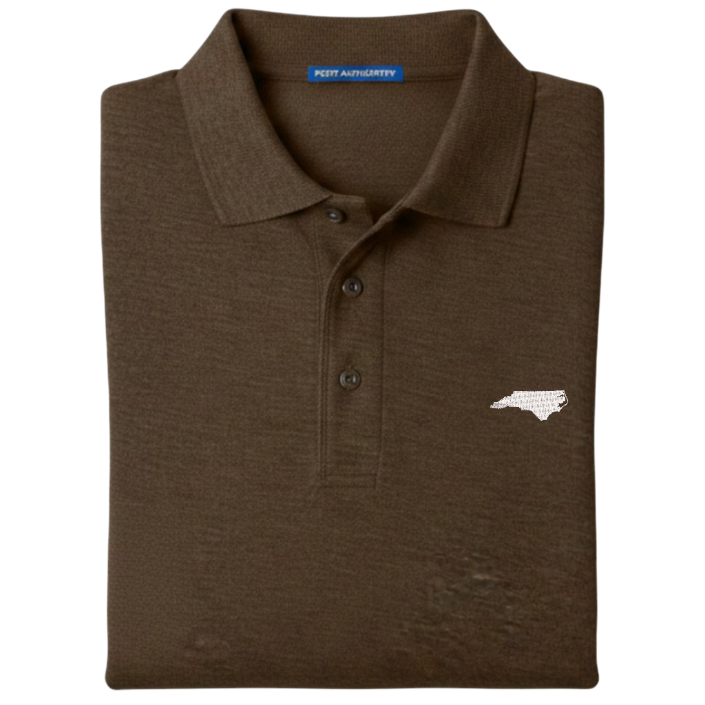 State of North Carolina Polo Shirt - Brown (Available in Different Thread Colors)