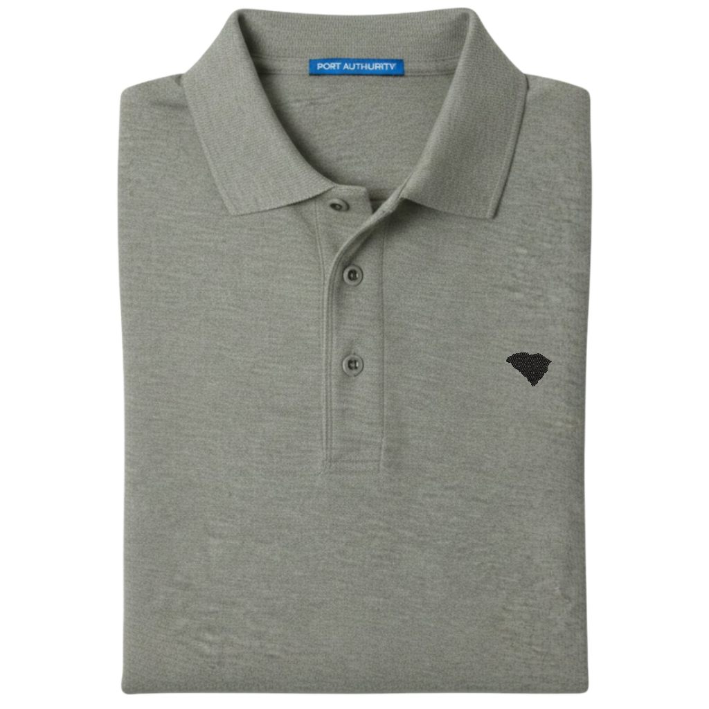 State of South Carolina Polo Shirt - Cool Grey (Available in Different Thread Colors)
