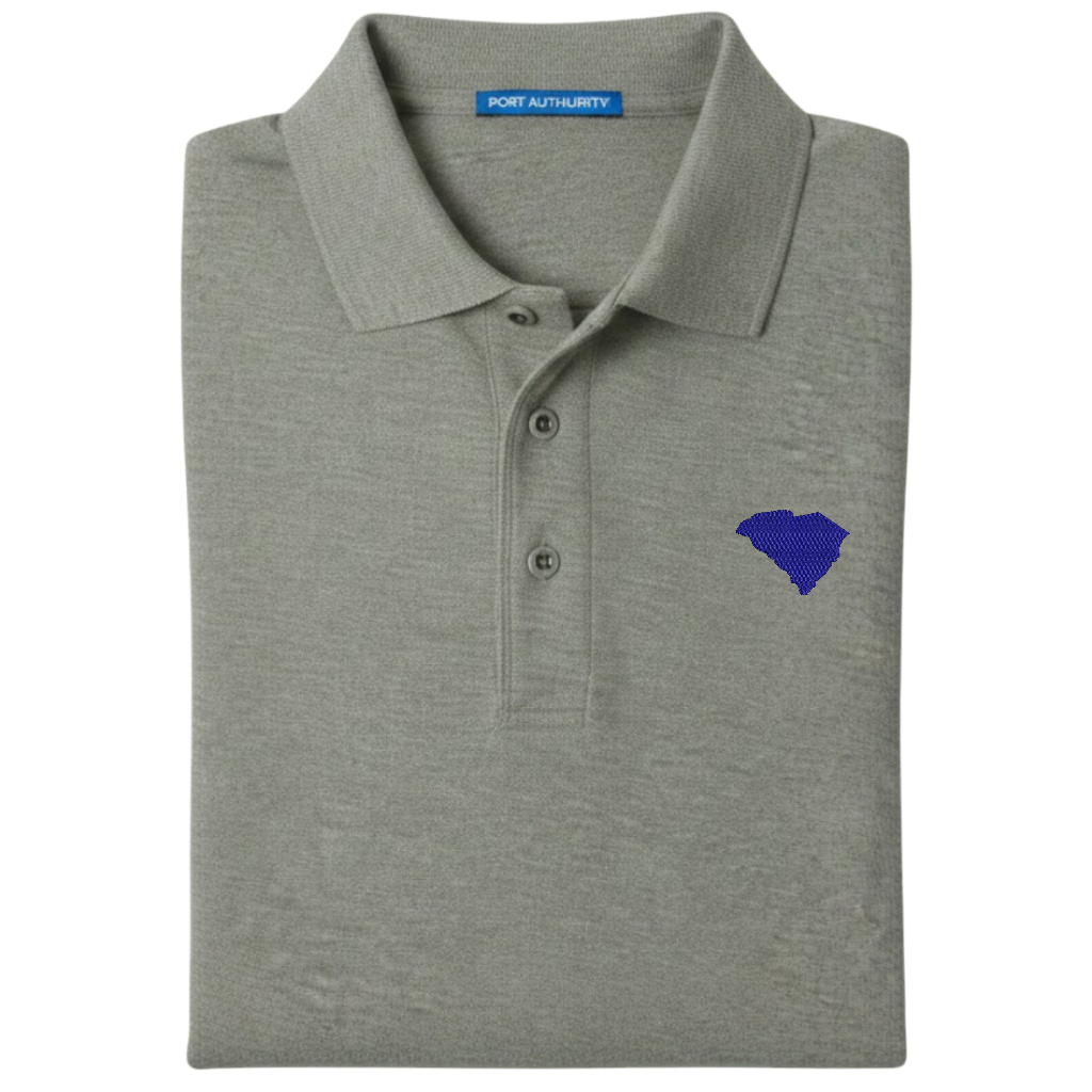 State of South Carolina Polo Shirt - Cool Grey (Available in Different Thread Colors)
