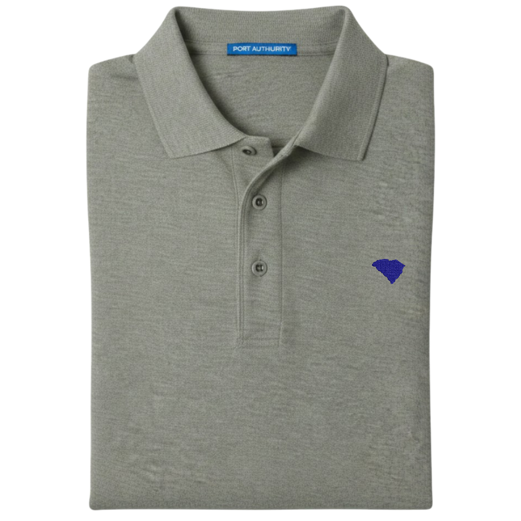 State of South Carolina Polo Shirt - Cool Grey (Available in Different Thread Colors)