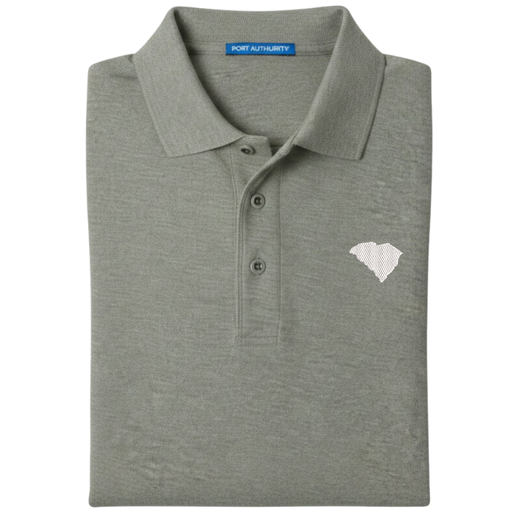 State of South Carolina Polo Shirt - Cool Grey (Available in Different Thread Colors)