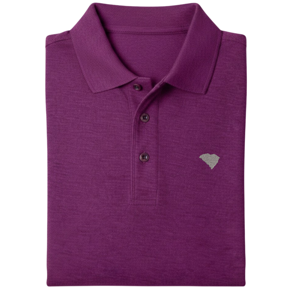 State of South Carolina Polo Shirt - Deep Berry (Available in Different Thread Colors)