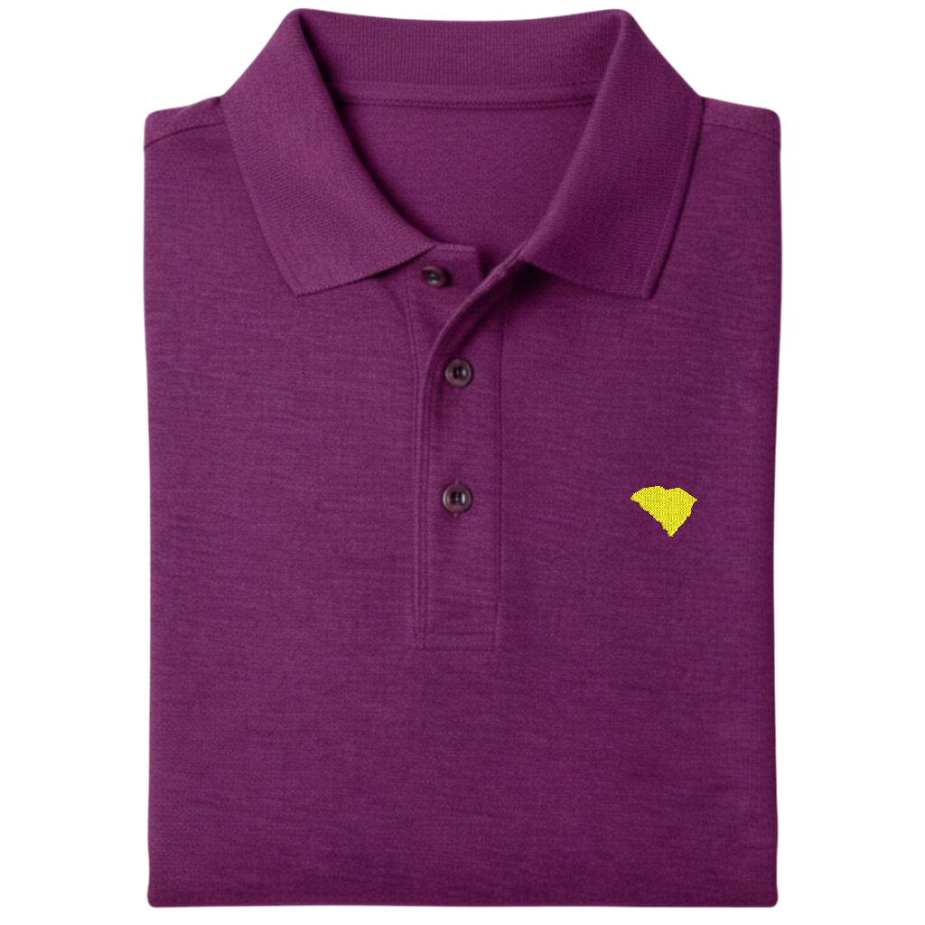 State of South Carolina Polo Shirt - Deep Berry (Available in Different Thread Colors)