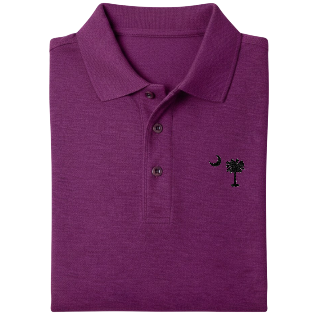 Palmetto Moon Polo Shirt - Deep Berry (Available in Different Thread Colors)