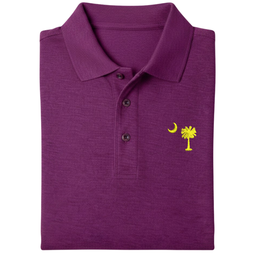Palmetto Moon Polo Shirt - Deep Berry (Available in Different Thread Colors)