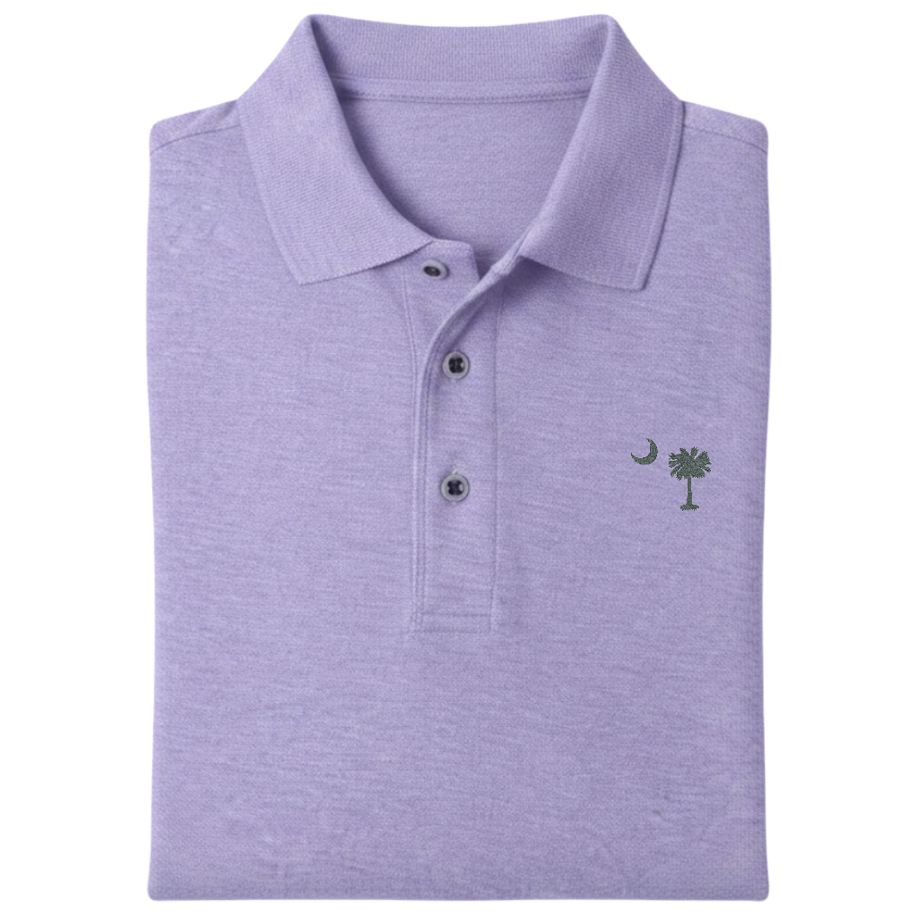 Palmetto Moon Polo Shirt - Lavender (Available in Different Thread Colors)