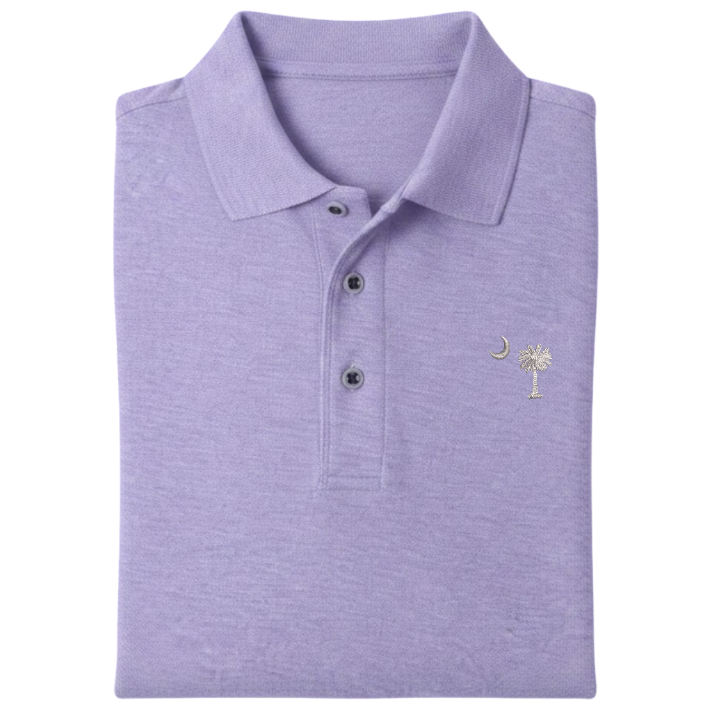 Palmetto Moon Polo Shirt - Lavender (Available in Different Thread Colors)