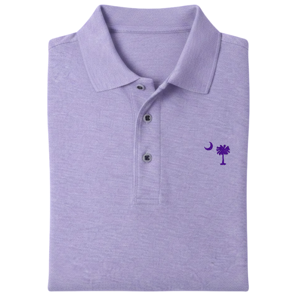 Palmetto Moon Polo Shirt - Lavender (Available in Different Thread Colors)