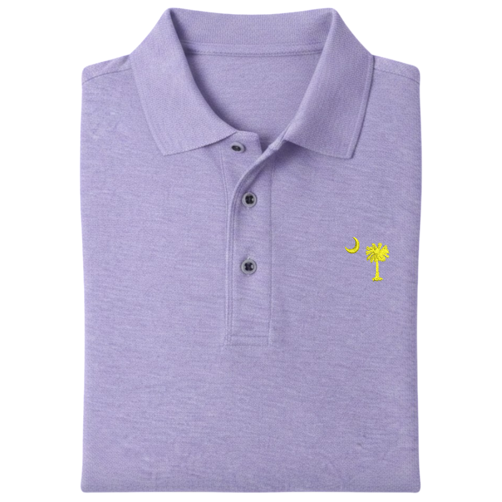 Palmetto Moon Polo Shirt - Lavender (Available in Different Thread Colors)