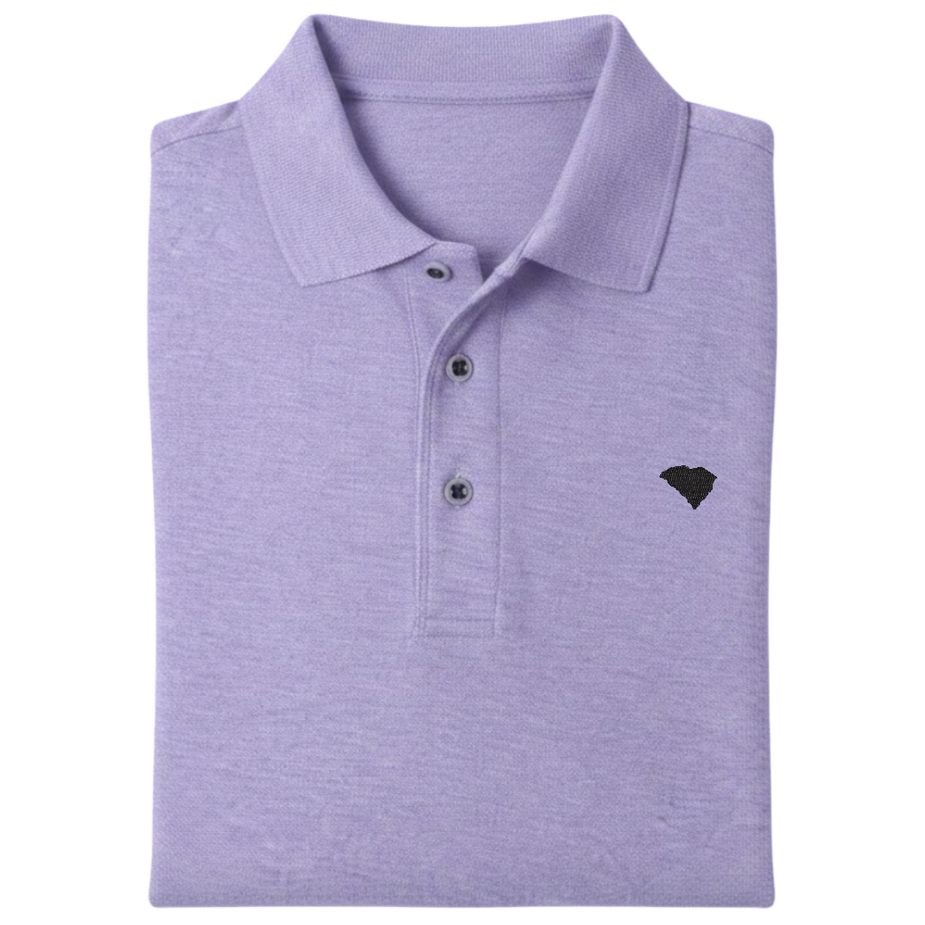 State of South Carolina Polo Shirt - Lavender (Available in Different Thread Colors)