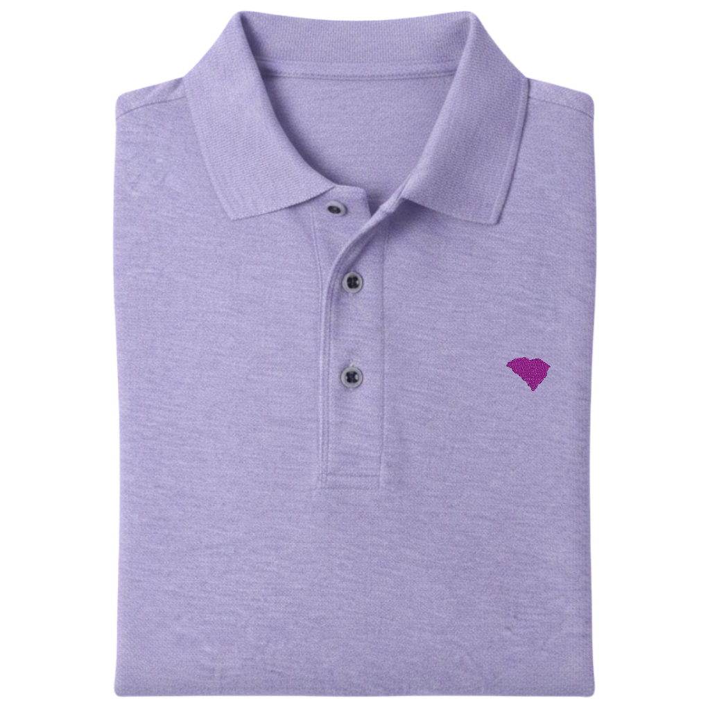 State of South Carolina Polo Shirt - Lavender (Available in Different Thread Colors)