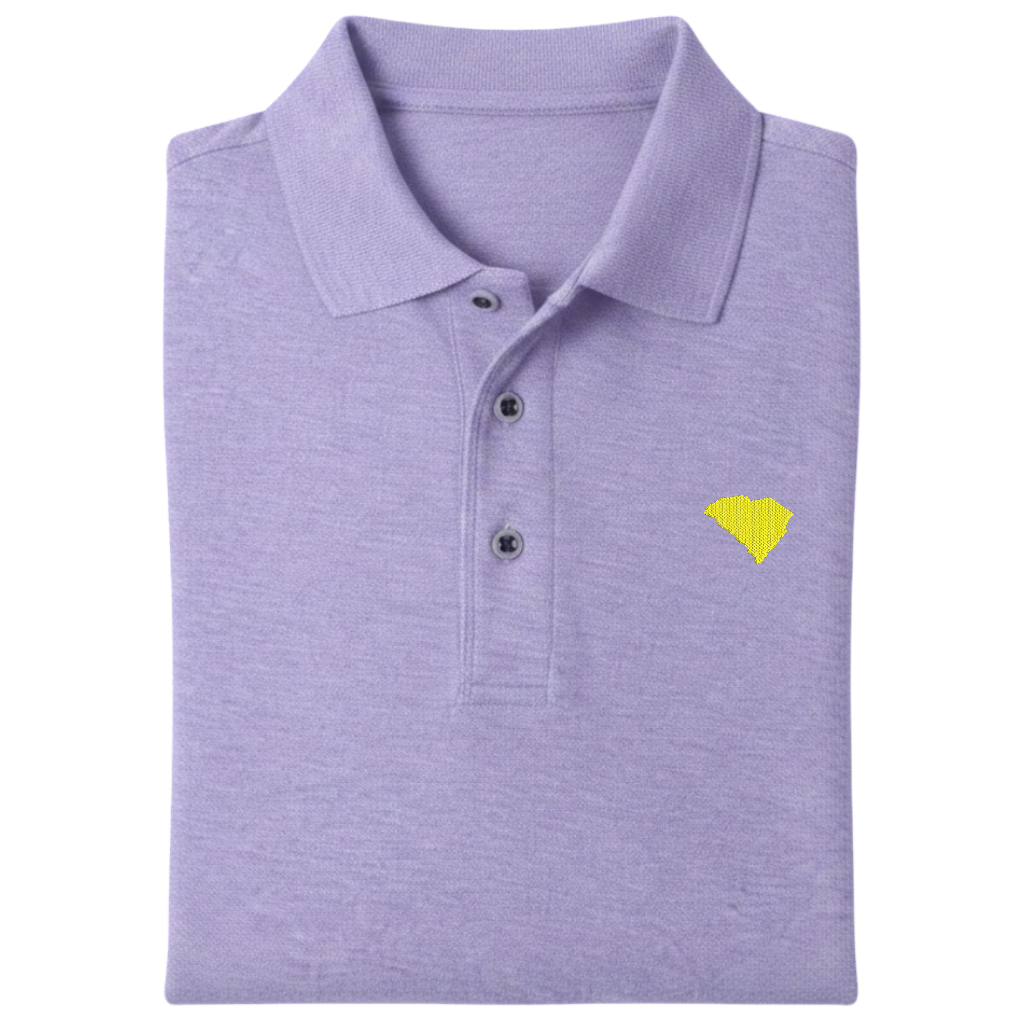 State of South Carolina Polo Shirt - Lavender (Available in Different Thread Colors)