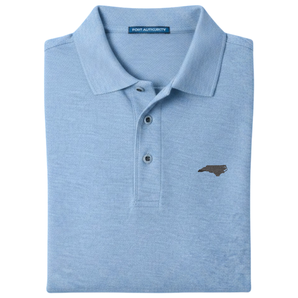 State of North Carolina Polo Shirt - Carolina Blue (Available in Different Thread Colors)