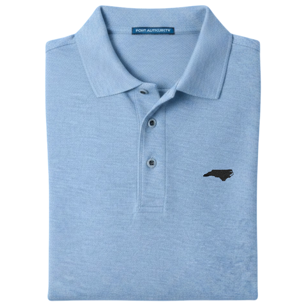 State of North Carolina Polo Shirt - Carolina Blue (Available in Different Thread Colors)