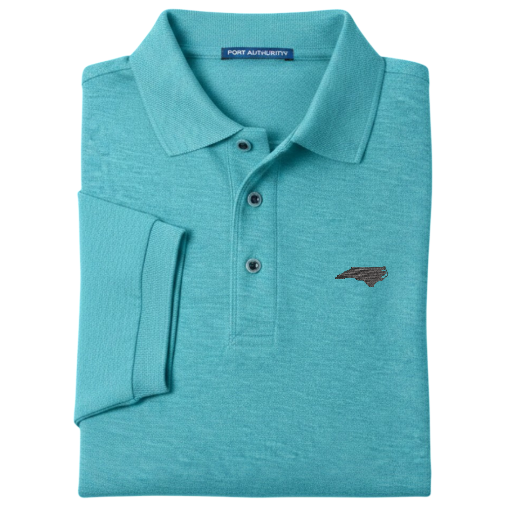 State of North Carolina Polo Shirt - Maui Blue (Available in Different Thread Colors)