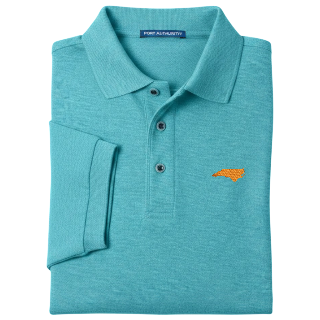 State of North Carolina Polo Shirt - Maui Blue (Available in Different Thread Colors)