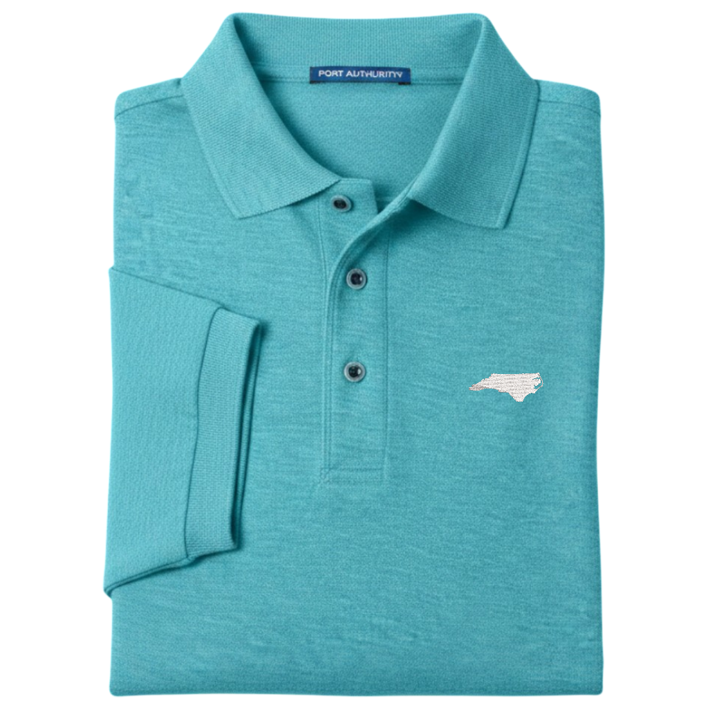 State of North Carolina Polo Shirt - Maui Blue (Available in Different Thread Colors)