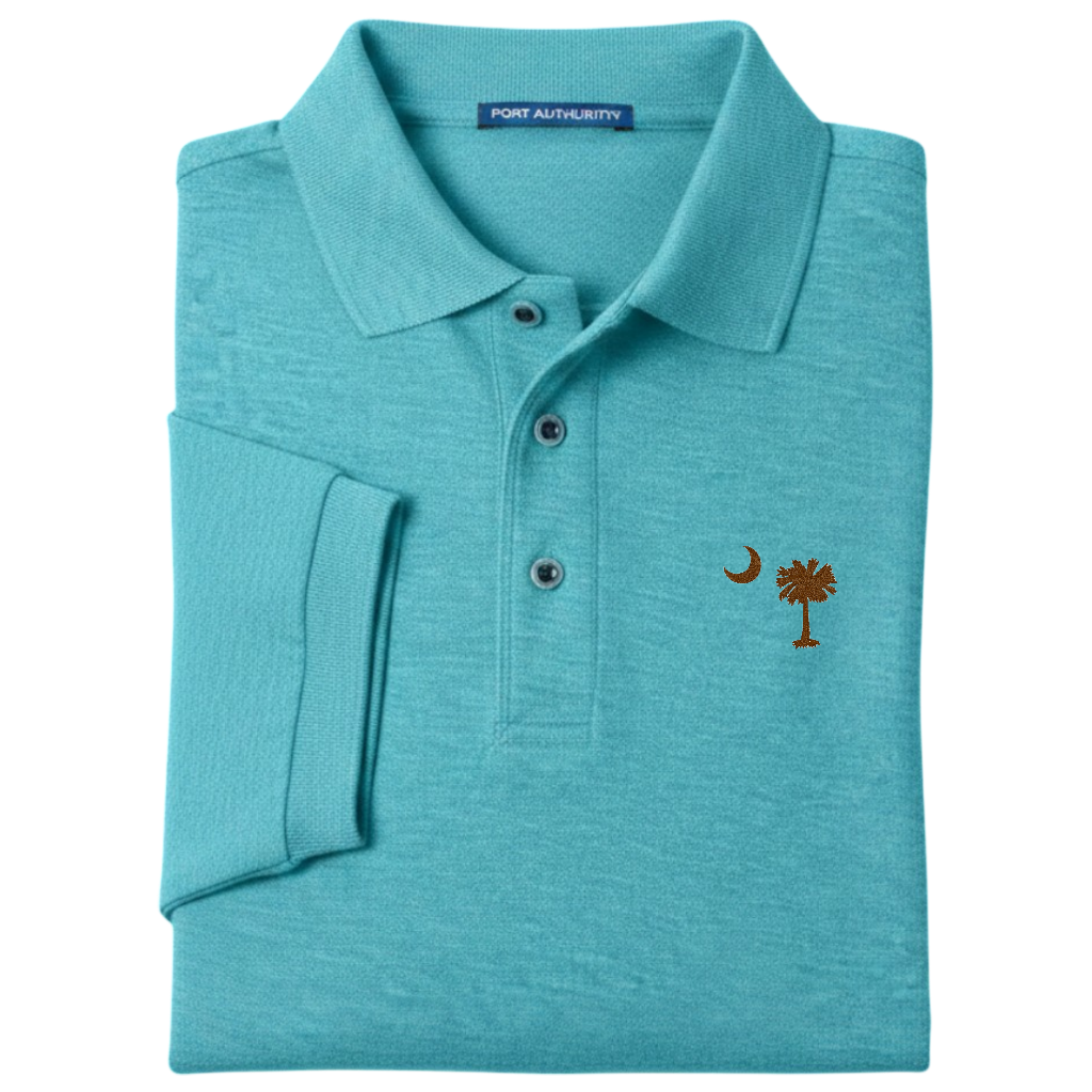 Palmetto Moon Polo Shirt - Maui Blue (Available in Different Thread Colors)