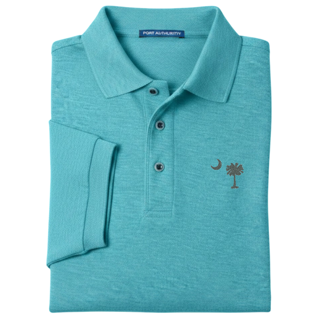 Palmetto Moon Polo Shirt - Maui Blue (Available in Different Thread Colors)
