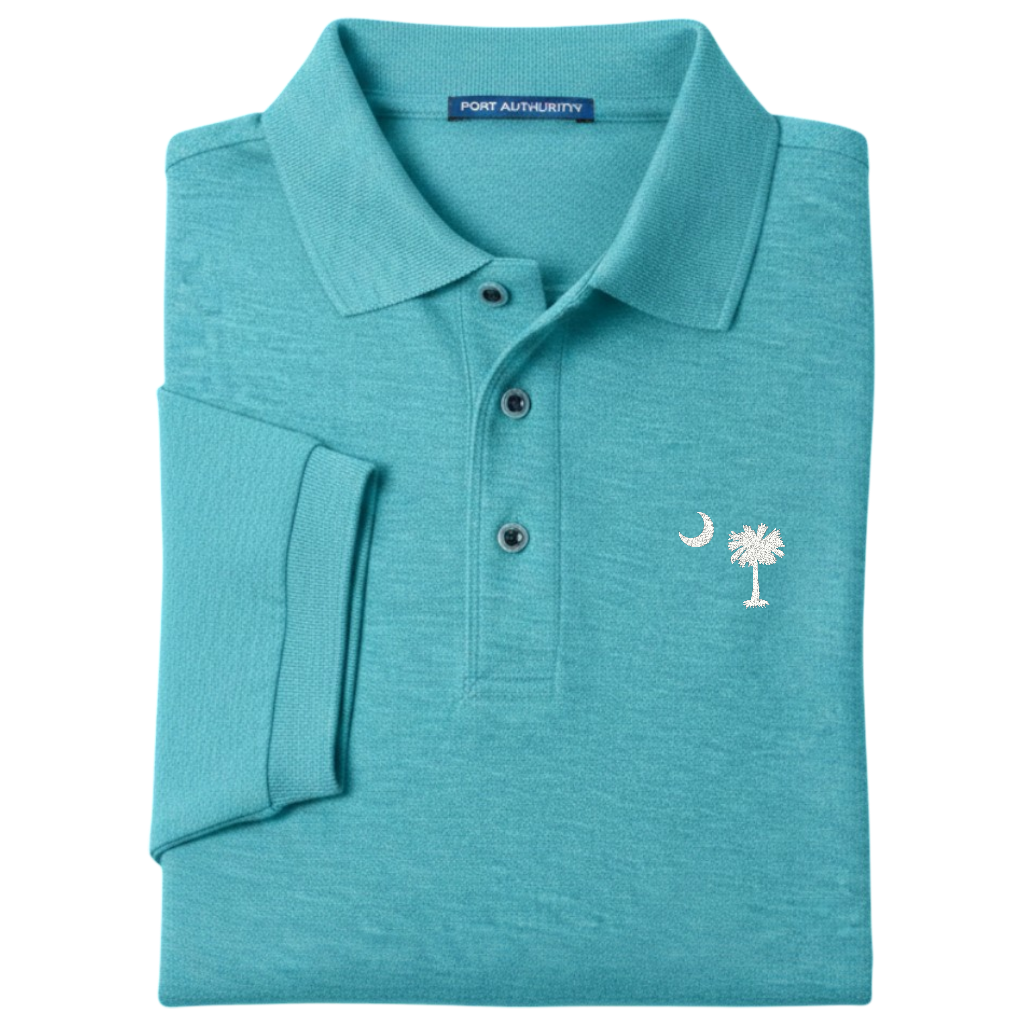 Palmetto Moon Polo Shirt - Maui Blue (Available in Different Thread Colors)