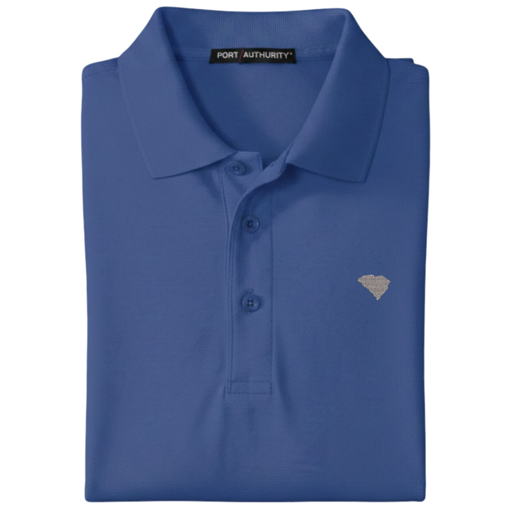 State of South Carolina Polo Shirt - Mediterranean Blue (Available in Different Thread Colors)