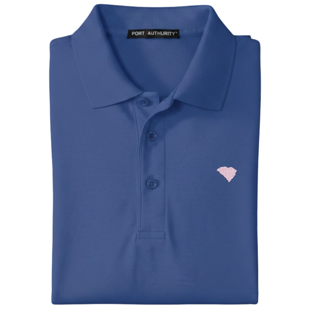 State of South Carolina Polo Shirt - Mediterranean Blue (Available in Different Thread Colors)